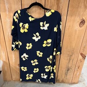 Tommy Hilfiger Navy Dress with Yellow Floral Design